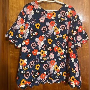 Victoria Beckham for Target Navy Floral Blouse